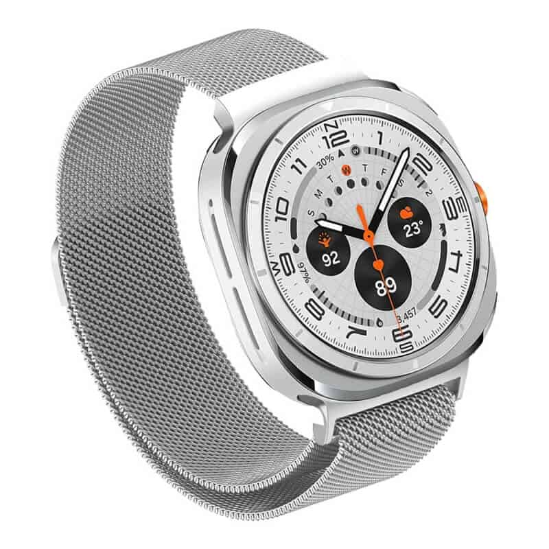For Samsung Galaxy Watch Ultra 47mm Stainless Steel Adjustable Milanese Strap