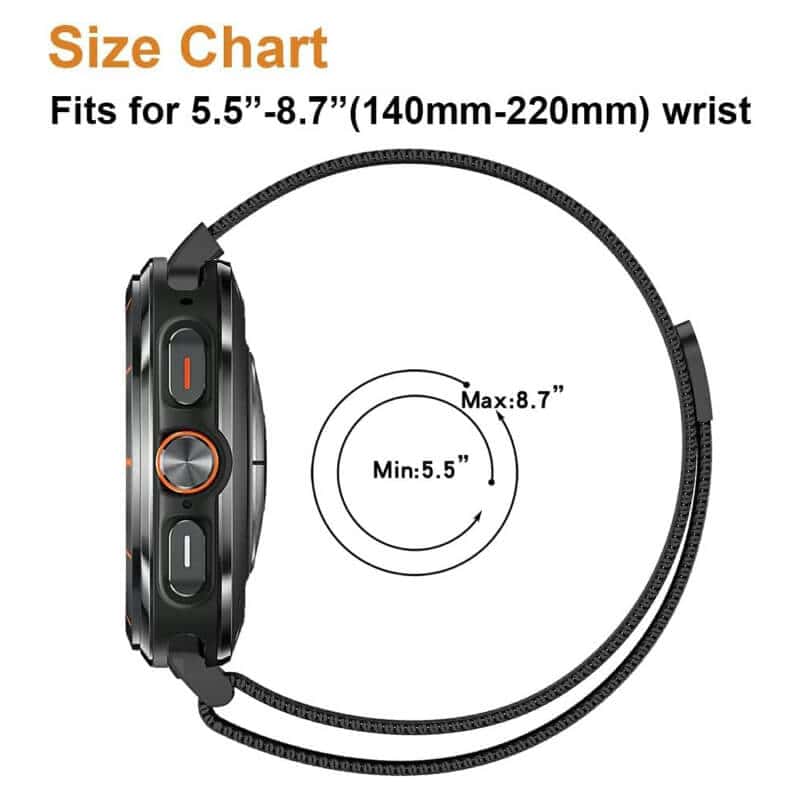 For Samsung Galaxy Watch Ultra 47mm Stainless Steel Adjustable Milanese Strap