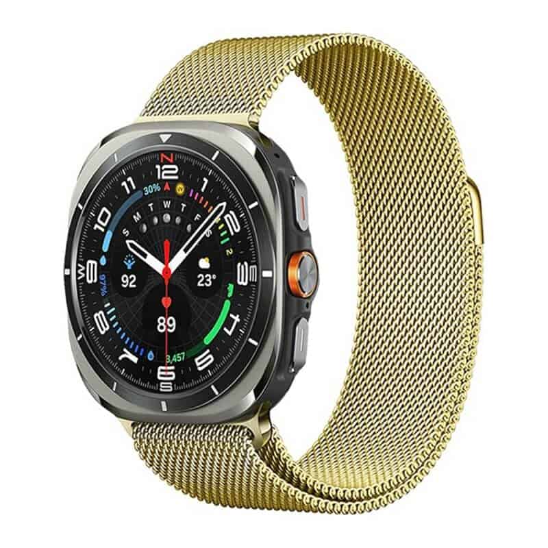 For Samsung Galaxy Watch Ultra 47mm Stainless Steel Adjustable Milanese Strap