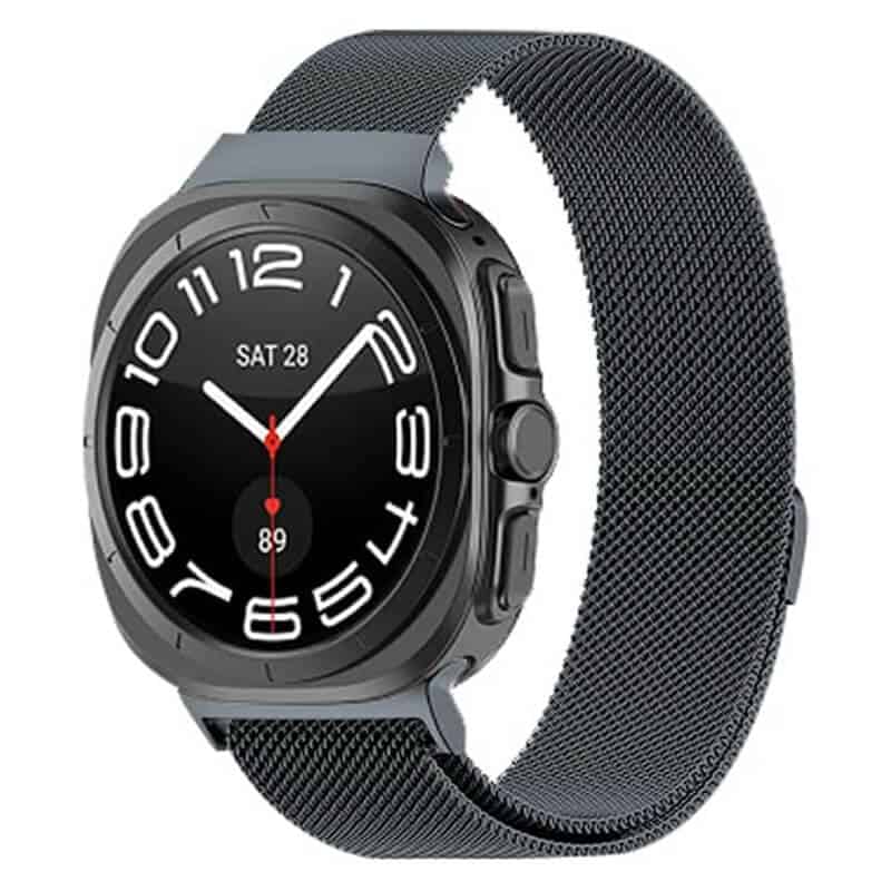 For Samsung Galaxy Watch Ultra 47mm Stainless Steel Adjustable Milanese Strap