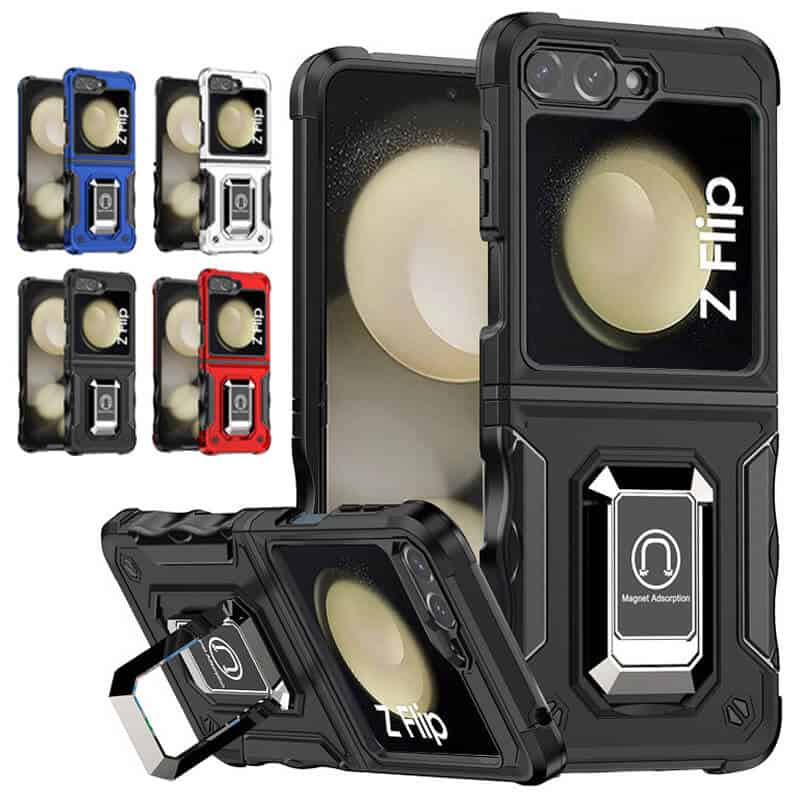 For Samsung Galaxy Z Flip 5 5G Magnetic Ring Rugged Shockproof Case Heavy Duty Protective Back Cover
