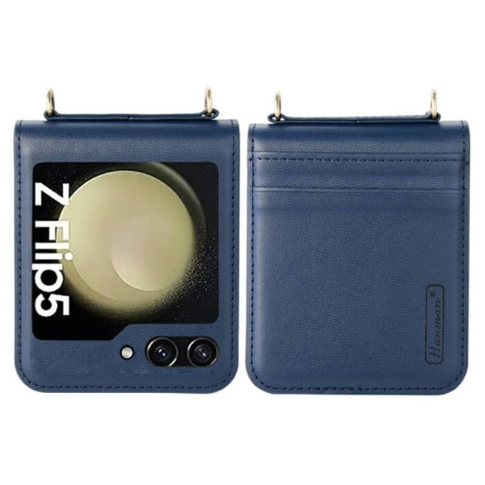 For Samsung Galaxy Z Flip 5 Flip 6 Hanman PU Flip Leather Wallet Cover Case