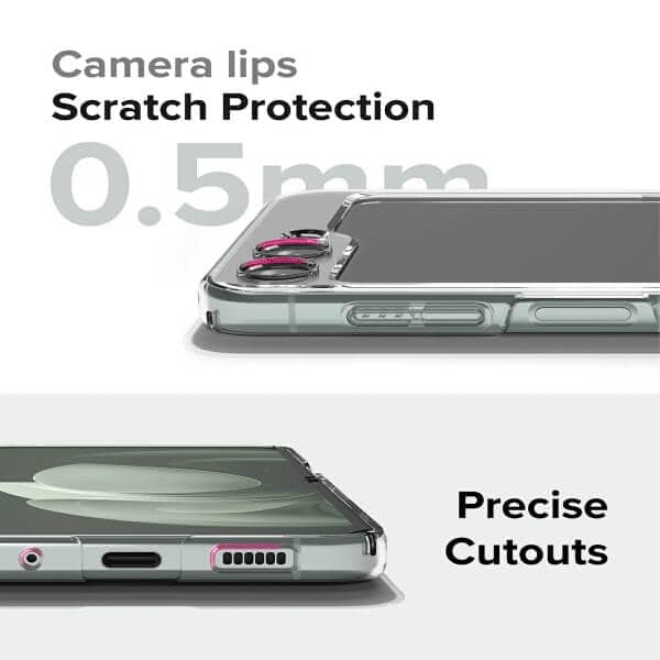 For Samsung Galaxy Z Flip 6 Clear Case Slim With 4 Corners [Shock Absorption] Hard Back Soft Bumper Cover