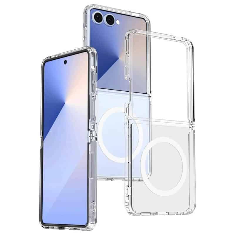 For Samsung Galaxy Z Flip7 MagSafe Magnetic Case with HaloLock Shockproof Scratch Resistant Back Clear Protective Cover
