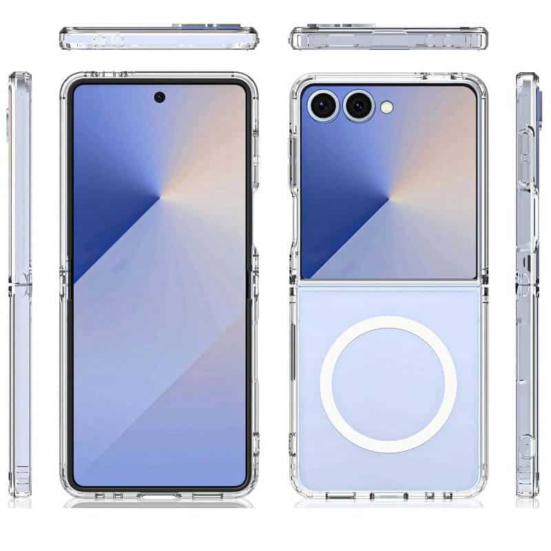 For Samsung Galaxy Z Flip7 MagSafe Magnetic Case with HaloLock Shockproof Scratch Resistant Back Clear Protective Cover