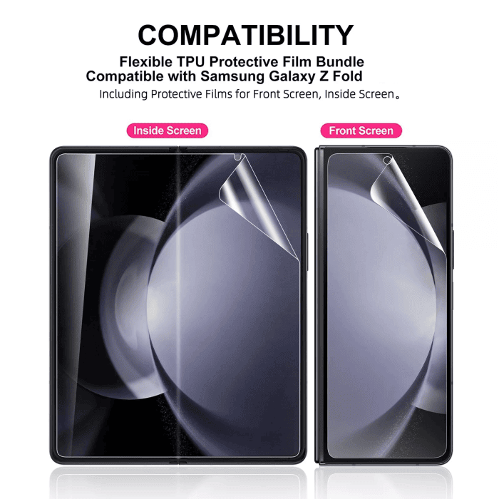 For Samsung Galaxy Z Fold 6 5 4 Fexible Membrane Scratch ResistanceTPU HD Clear Screen Protector Flim