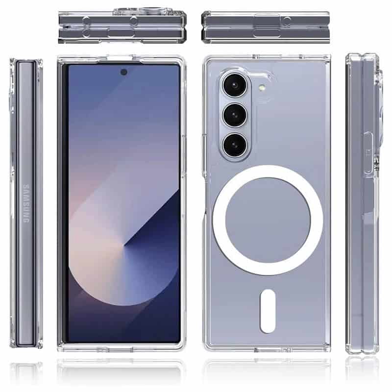 For Samsung Galaxy Z Fold7 MagSafe Magnetic Case with HaloLock Shockproof Scratch Resistant Back Clear Protective Cover