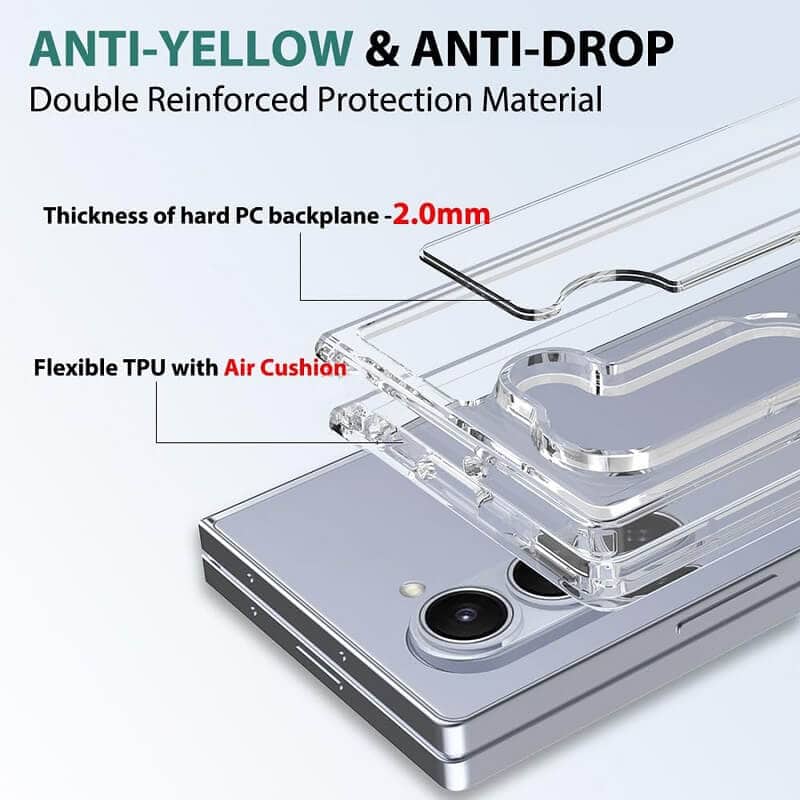 For Samsung Galaxy Z Fold7 MagSafe Magnetic Case with HaloLock Shockproof Scratch Resistant Back Clear Protective Cover
