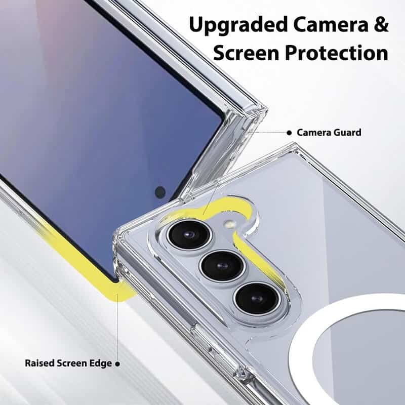 For Samsung Galaxy Z Fold7 MagSafe Magnetic Case with HaloLock Shockproof Scratch Resistant Back Clear Protective Cover