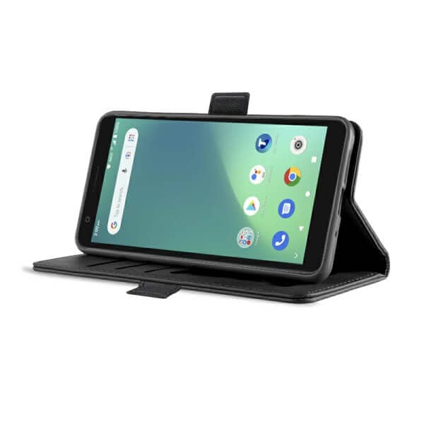 For Telstra Essential Smart 4 Case RFID Blocking Retro Flip Premium Leather Card Holder Wallet Cover – (Black)