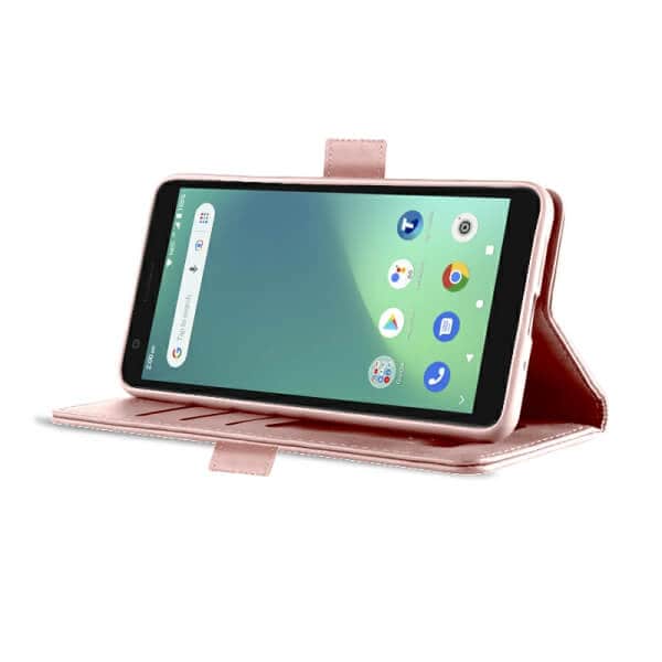 For Telstra Essential Smart 4 Case RFID Blocking Retro Flip Premium Leather Card Holder Wallet Cover – (Rose Gold)