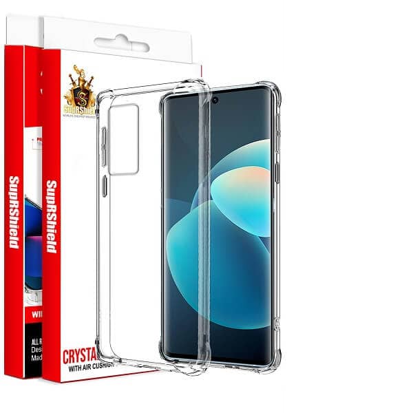 For Vivo X60 Pro SupRShield Clear Case Shockproof Tough Gel Clear Transparent Air Cushion Cover (Transparent)