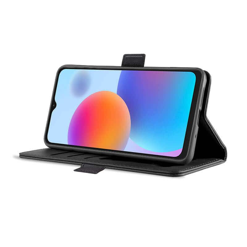 For ZTE Blade A52 Case RFID Blocking Retro Flip Premium Leather Card Holder Wallet Cover – (Black)