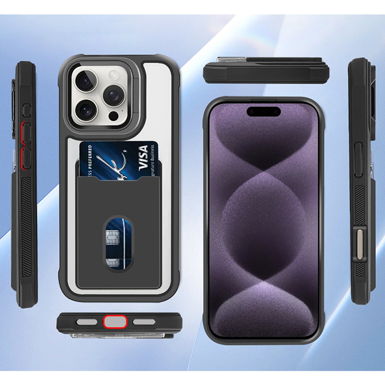 For Apple iPhone 17 | 17 Air | 17 Pro | iPhone 17 Pro Max Hard Back Wallet Card Holder Mobile Camera Stand Phone Case Cover