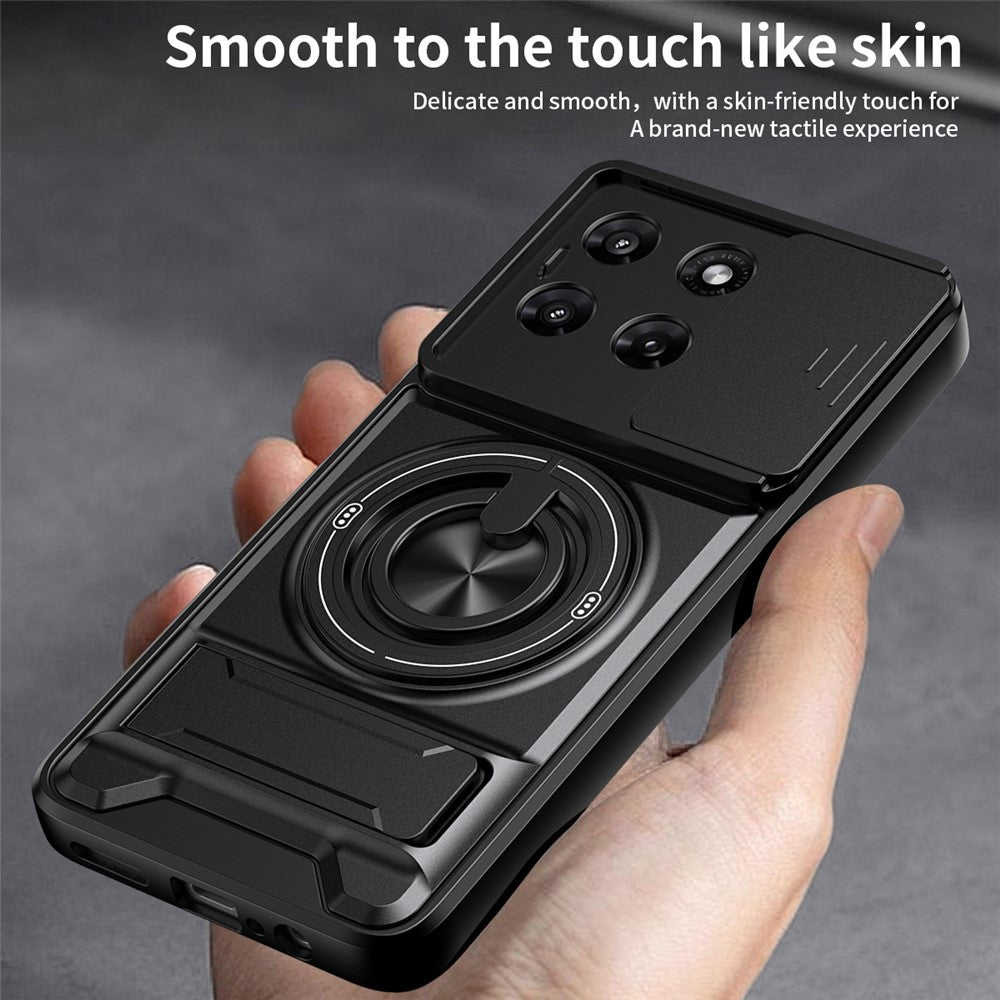 For Motorola G37 | Moto G57 Case, with Slide Camera Heavy Duty Shockproof Magnetic Ring Holder Kickstand Cover