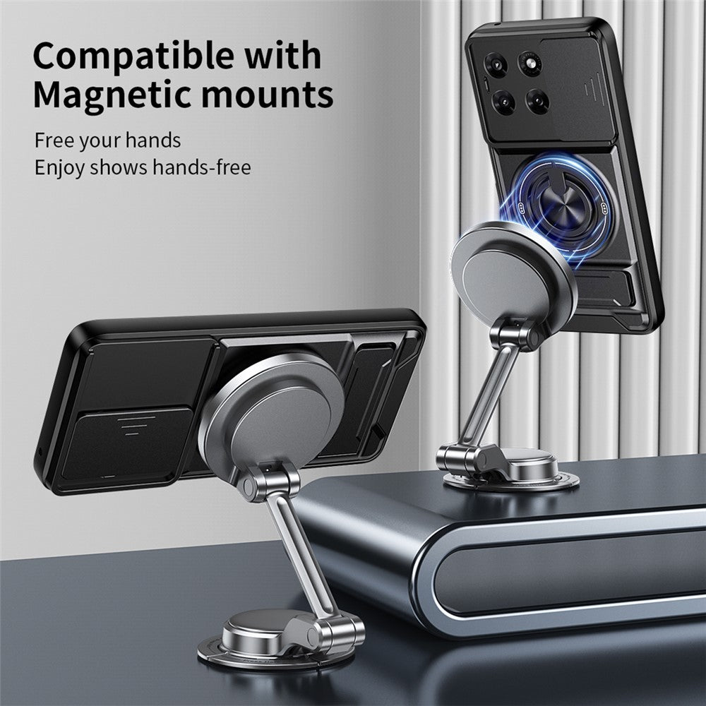 For Motorola G37 | Moto G57 Case, with Slide Camera Heavy Duty Shockproof Magnetic Ring Holder Kickstand Cover