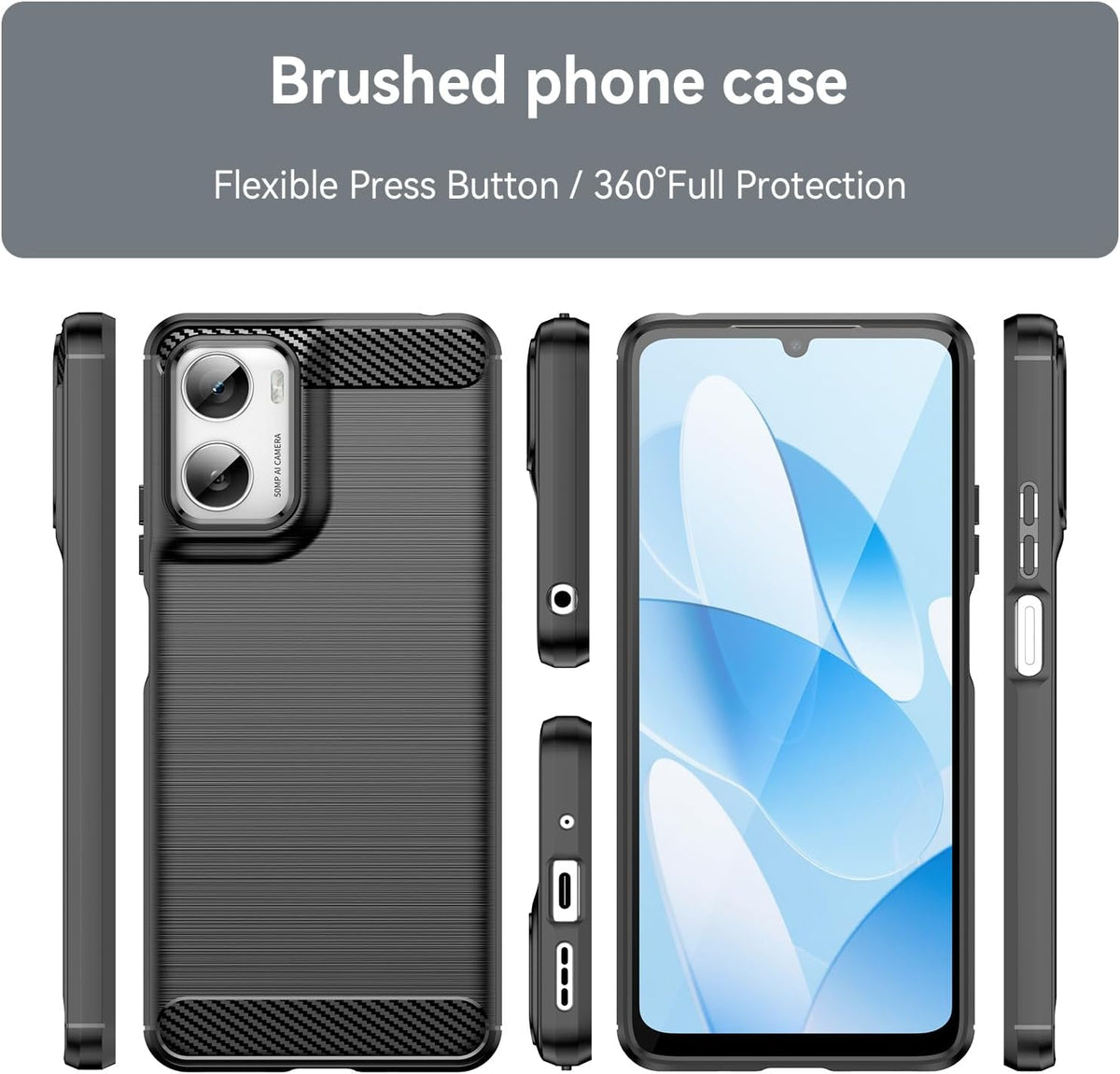 For Motorola Moto G06 SupRShield Case Shockproof Heavy Duty Rugged Anti Knock Back Cover (Black)