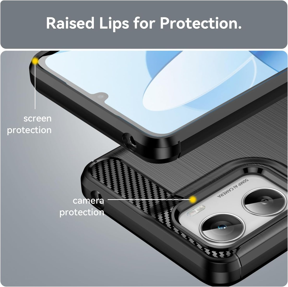 For Motorola Moto G06 SupRShield Case Shockproof Heavy Duty Rugged Anti Knock Back Cover (Black)