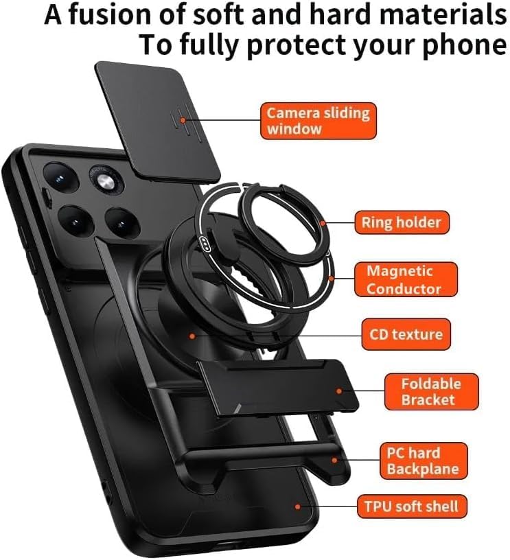 For Motorola Moto Signature 5G Anti Scratch Rugged Magnetic Ring Shockproof Heavy Duty Cover