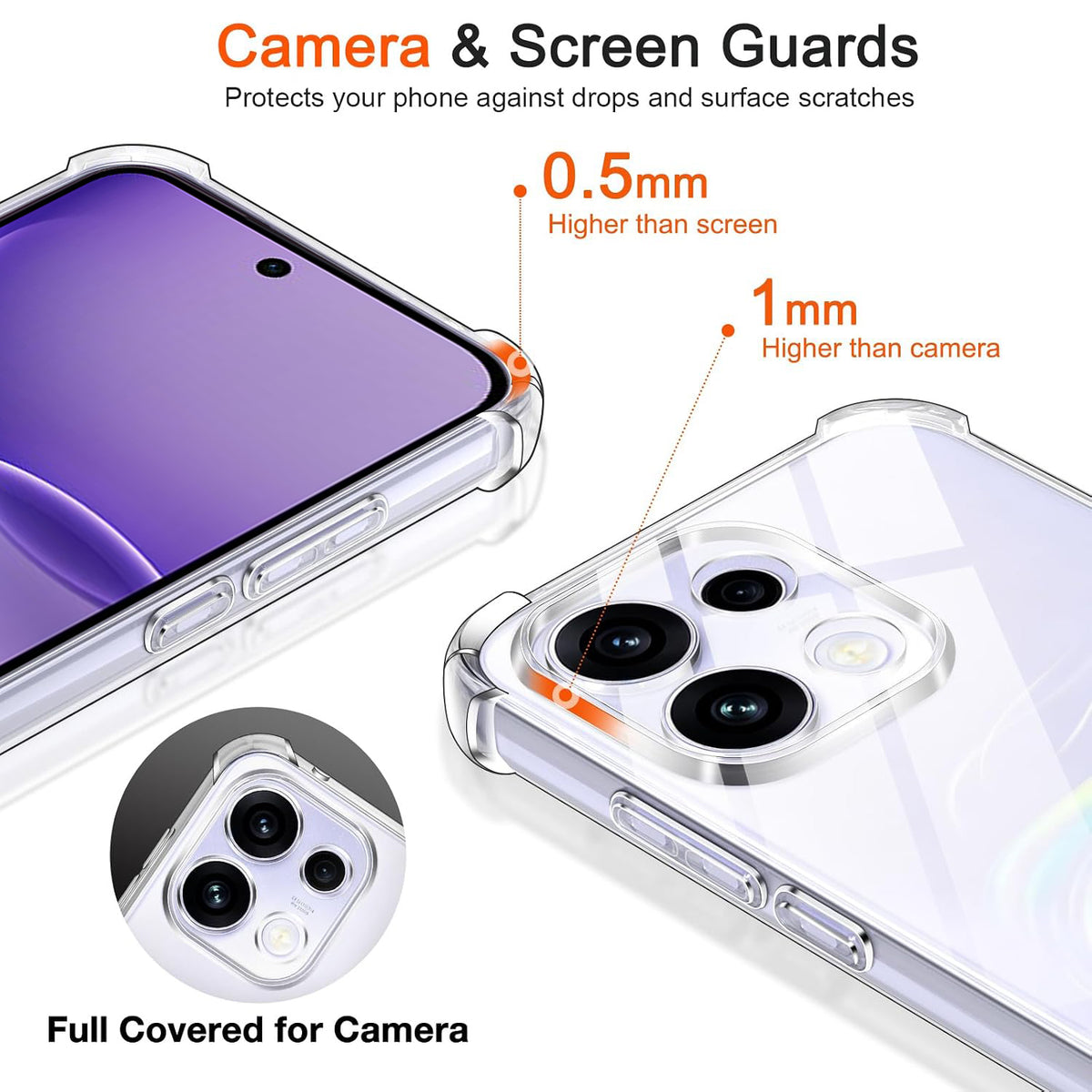 For Oppo Reno 16F 5G Clear Heavy Duty Shockproof Soft Gel Case Cover – Air Cushion Protection