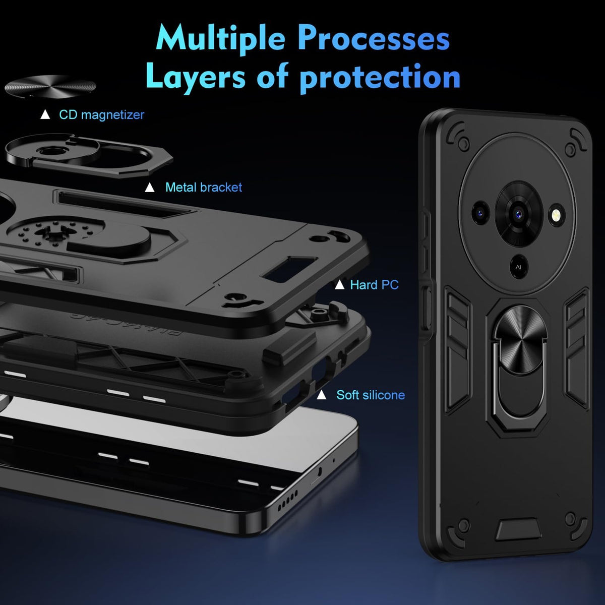 For Telstra T Pro 2 5G Magnetic Ring Rugged Shockproof Case Heavy Duty Protective Back Cover