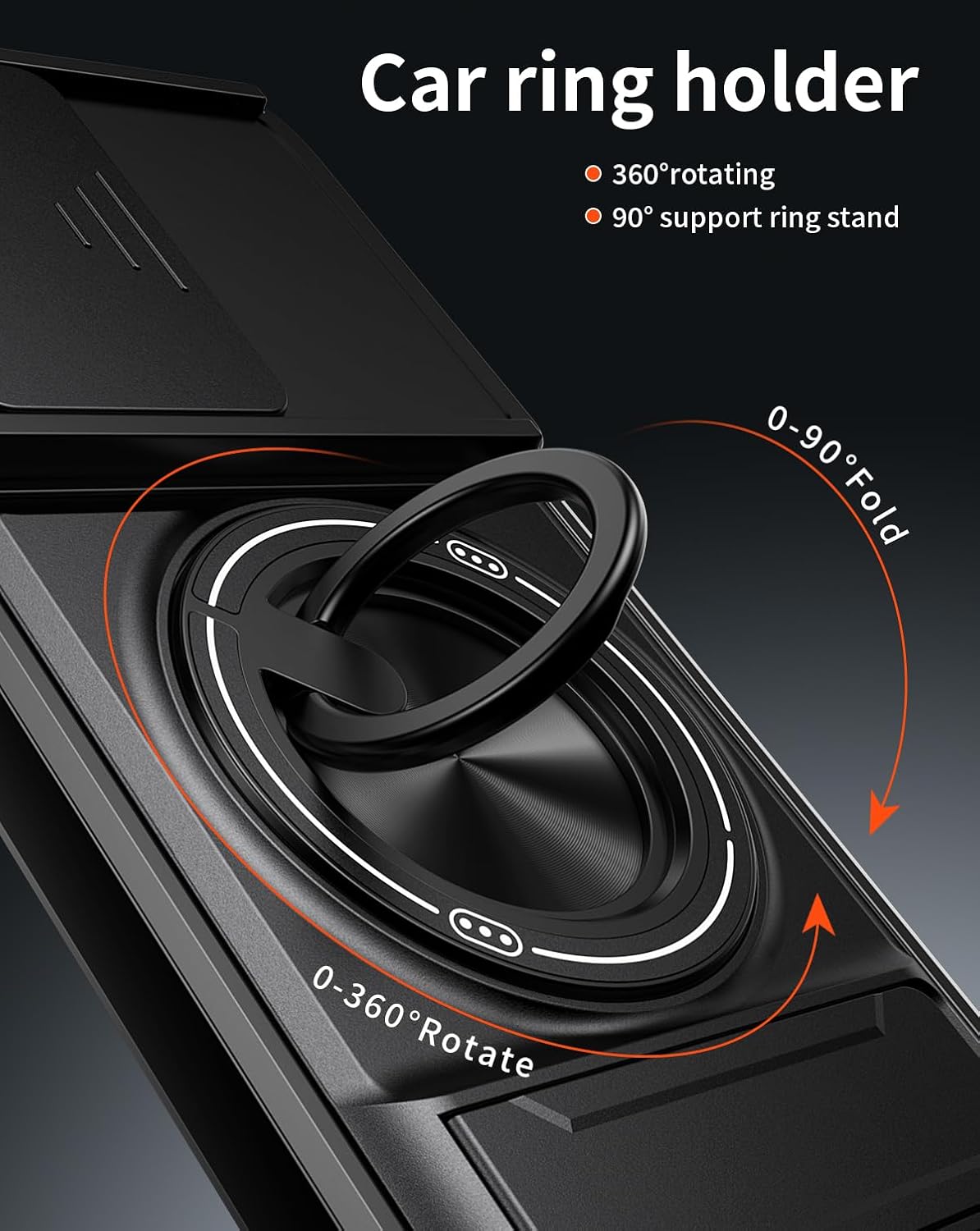 For Motorola Edge 70 | Edge 70 Fusion Case, with Slide Camera Heavy Duty Shockproof Magnetic Ring Holder Kickstand Cover