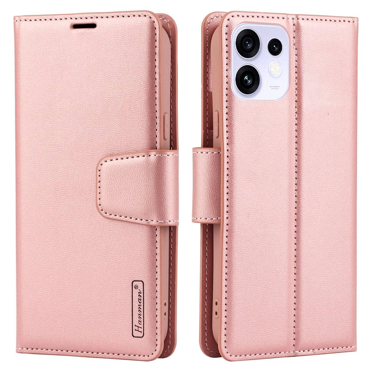 For Oppo Reno 16 /16 Pro Hanman Wallet Case Flip Leather Card Slots Magnetic Stand Cover