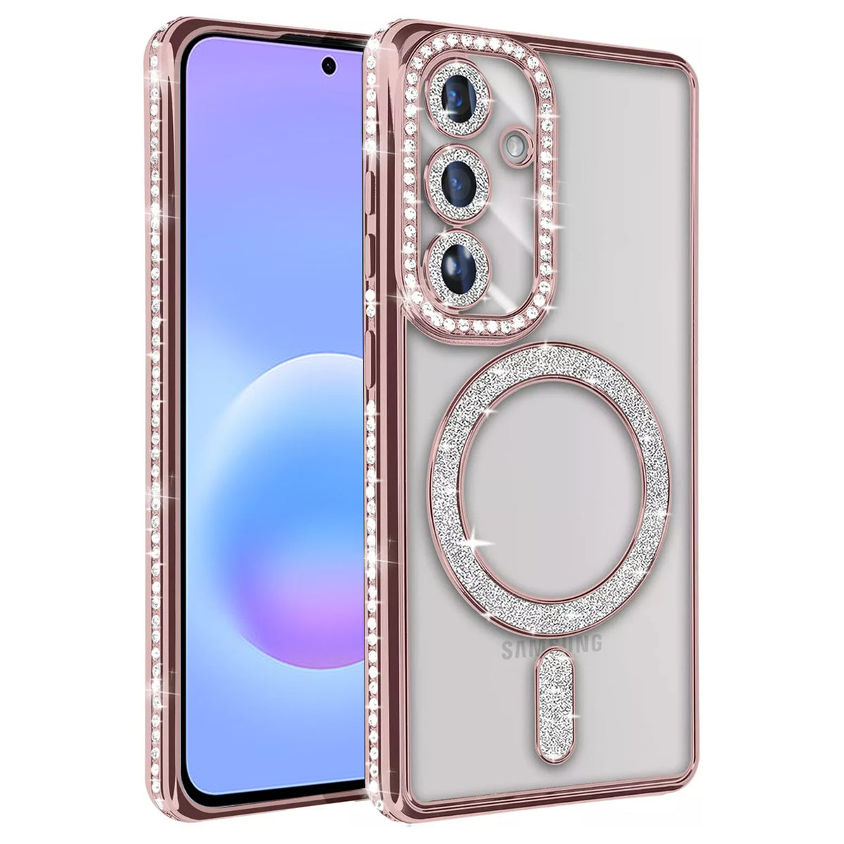 For Samsung Galaxy A17|A26|A27 MagSafe Magnetic Diamond Rhinestone Glitter Crystal Bling Shockproof Cover Case