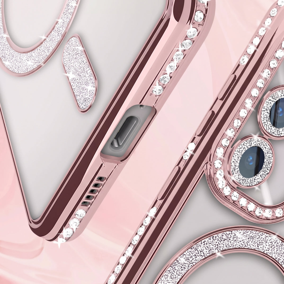 For Samsung Galaxy A17|A26|A27 MagSafe Magnetic Diamond Rhinestone Glitter Crystal Bling Shockproof Cover Case