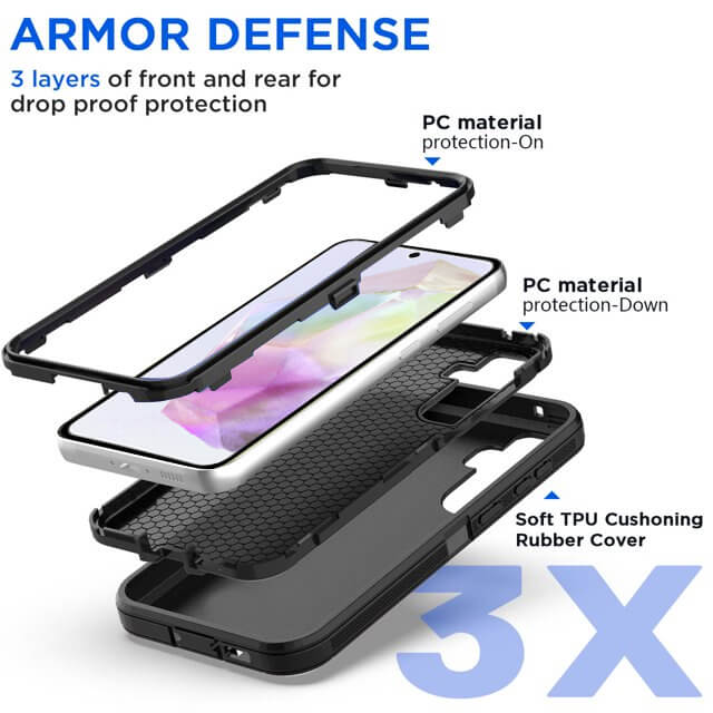For Samsung Galaxy A35 Case Drop Resistant Defender Tradies Heavy Duty Rugged Shockproof Tough Cover