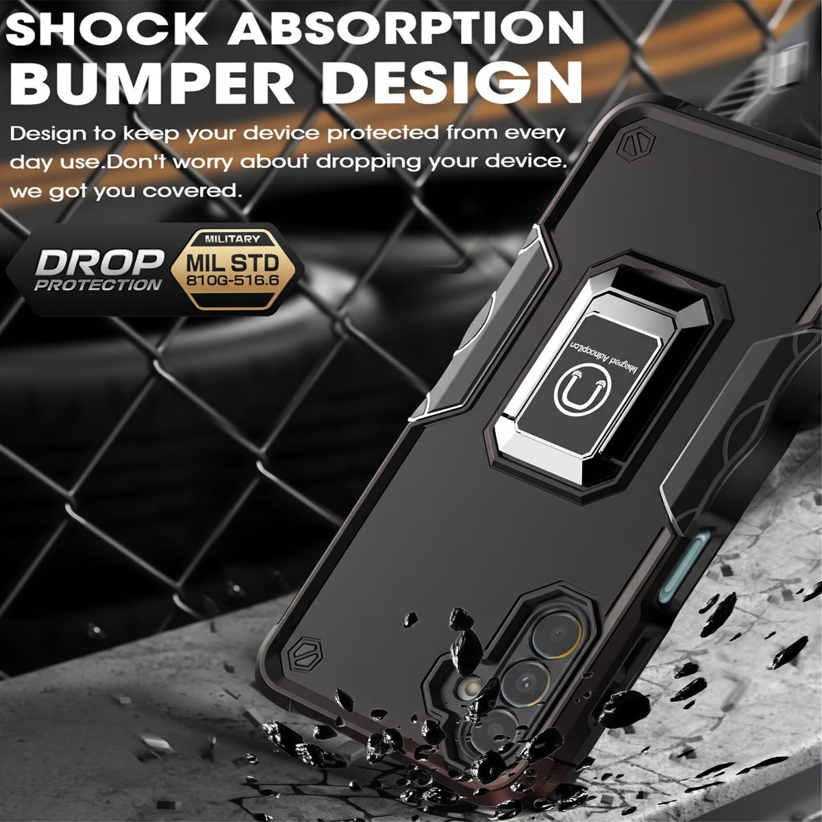 For Samsung Galaxy A36/A37/A56 5G Anti Scratch Rugged Magnetic Car Mount Ring Shockproof Heavy Duty Cover
