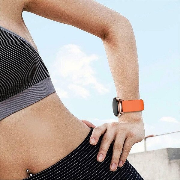 Garmin Venu 2 Plus /Venu SQ Silicone Wristband Adjustable Silicone Rubber Watch Replacement Band Kit (Orange)