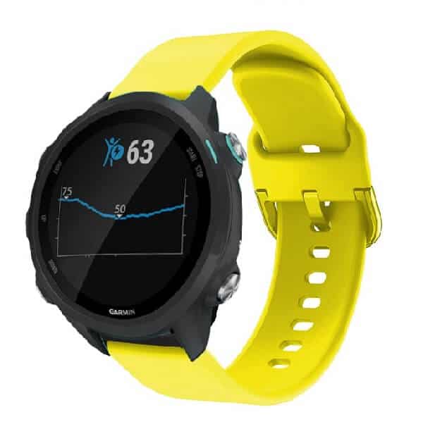 Garmin Venu SQ Silicone Wristband Adjustable Silicone Rubber Watch Replacement Band Kit (Yellow)