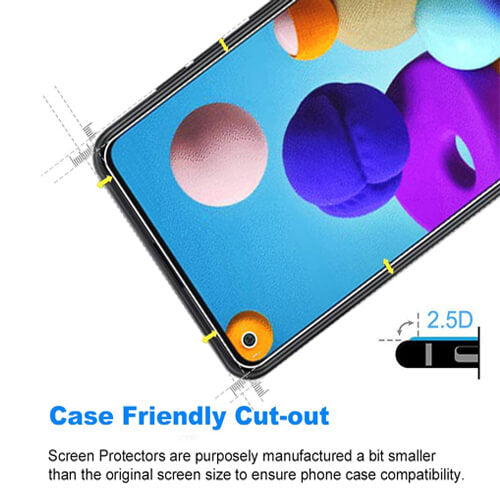 [2 Pack ] For Samsung Galaxy A21s Full Coverage Tempered Glass LCD Screen Protector Guard (Clear)