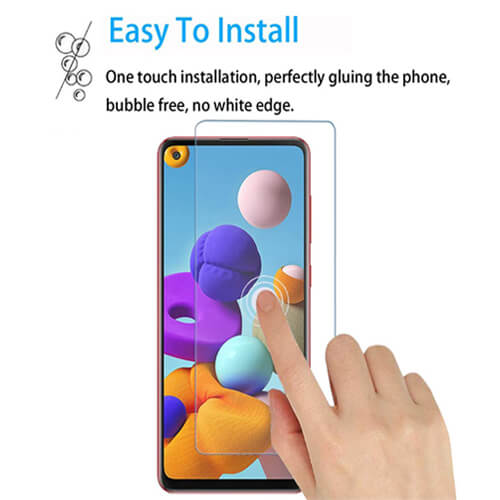 [2 Pack ] For Samsung Galaxy A21s Full Coverage Tempered Glass LCD Screen Protector Guard (Clear)