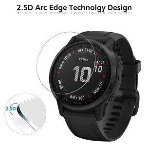 (3 Pcs) Garmin Fenix 6S Sapphire Screen Protector Full Coverage Tempered Glass Guard