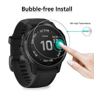 (3 Pcs) Garmin Fenix 6S Sapphire Screen Protector Full Coverage Tempered Glass Guard