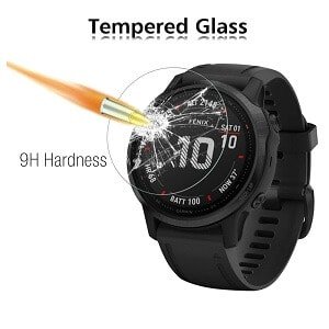 (3 Pcs) Garmin Fenix 6S Sapphire Screen Protector Full Coverage Tempered Glass Guard
