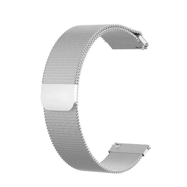 Garmin Vivoactive 4 4S 18MM Stainless Steel Band Replacement Milanese Wristband Loop Strap (Silver)