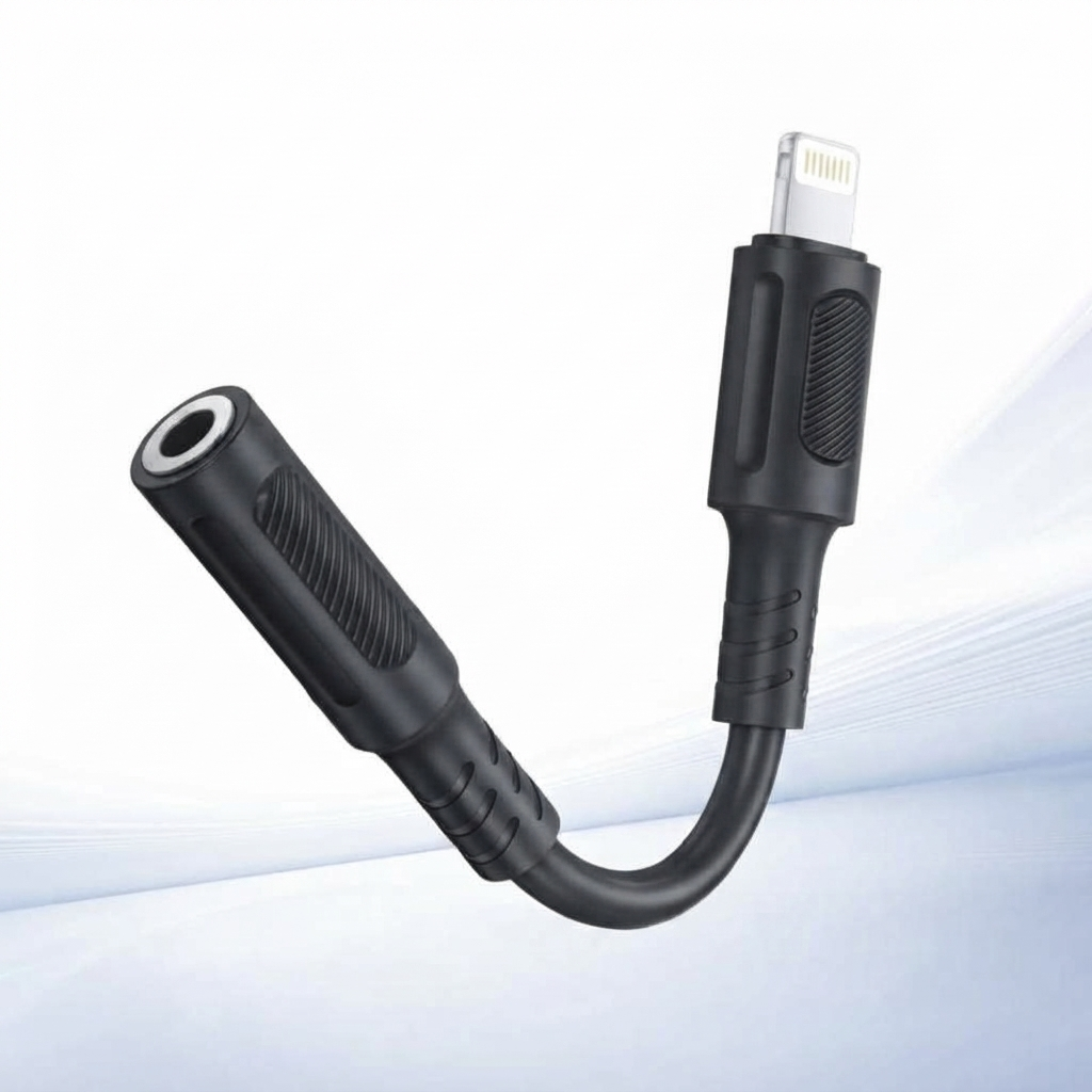 BOROFONE BL25D Lightning to 3.5mm Headphone Jack Adapter AUX Audio Converter for iPhone & iPad – Black