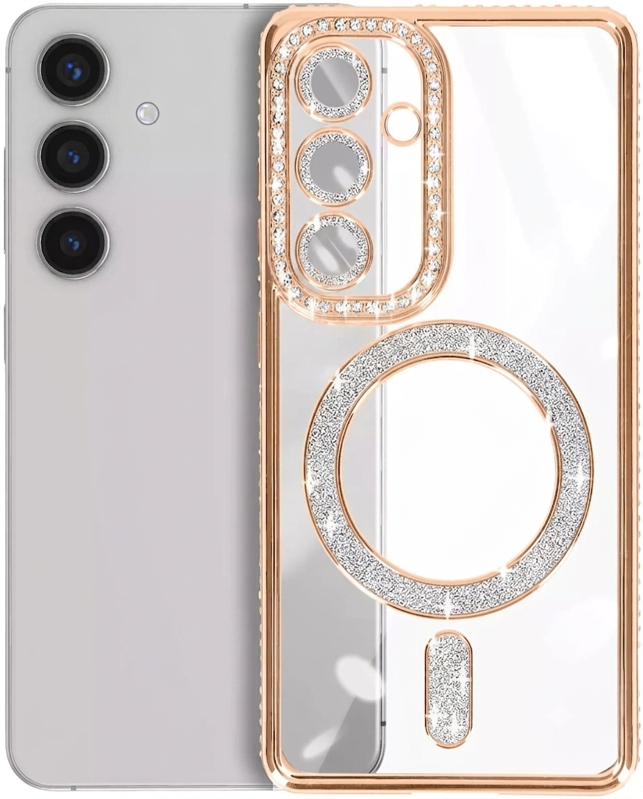 For Samsung Galaxy A37 5G Case, MagSafe Magnetic Diamond Rhinestone Glitter Crystal Bling Shockproof Cover