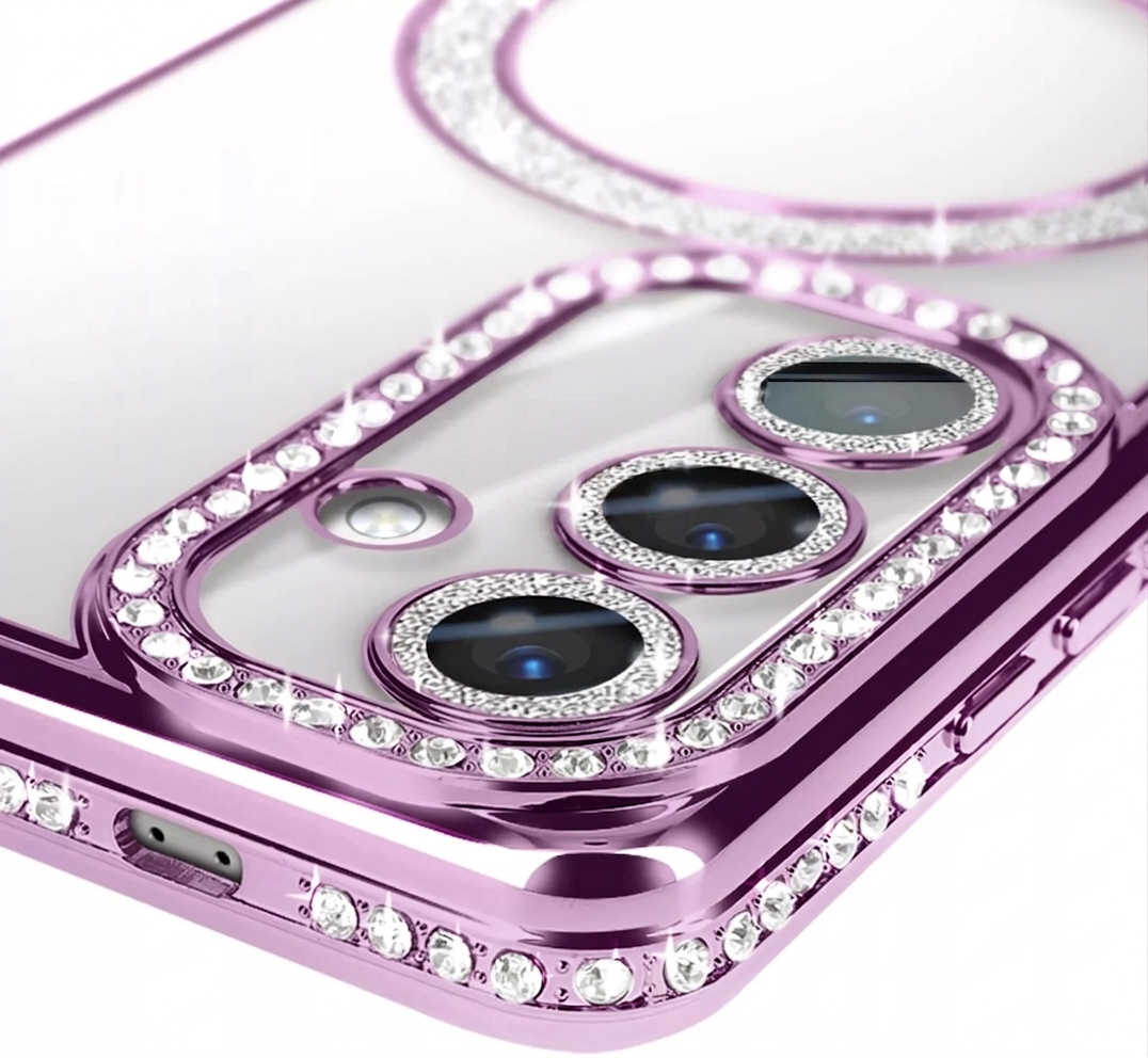 For Samsung Galaxy A37 5G Case, MagSafe Magnetic Diamond Rhinestone Glitter Crystal Bling Shockproof Cover