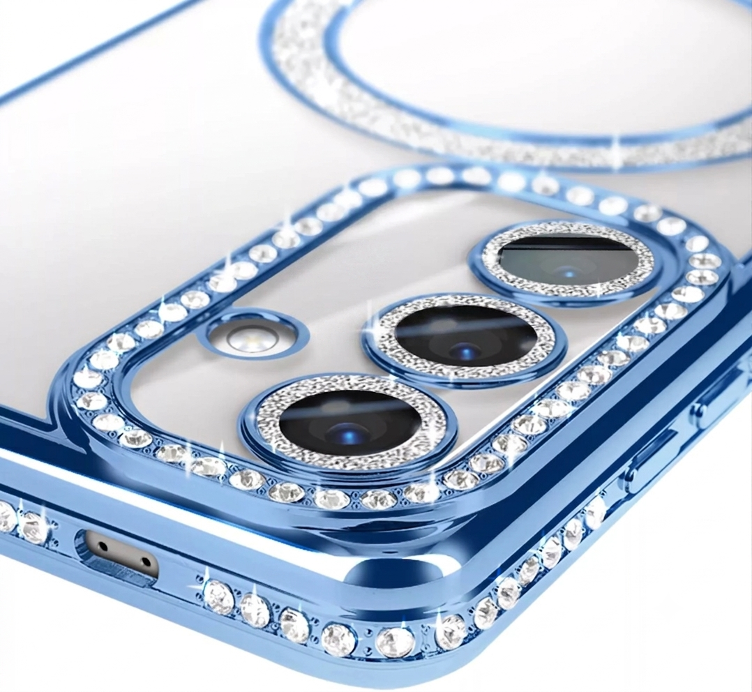 For Samsung Galaxy A37 5G Case, MagSafe Magnetic Diamond Rhinestone Glitter Crystal Bling Shockproof Cover