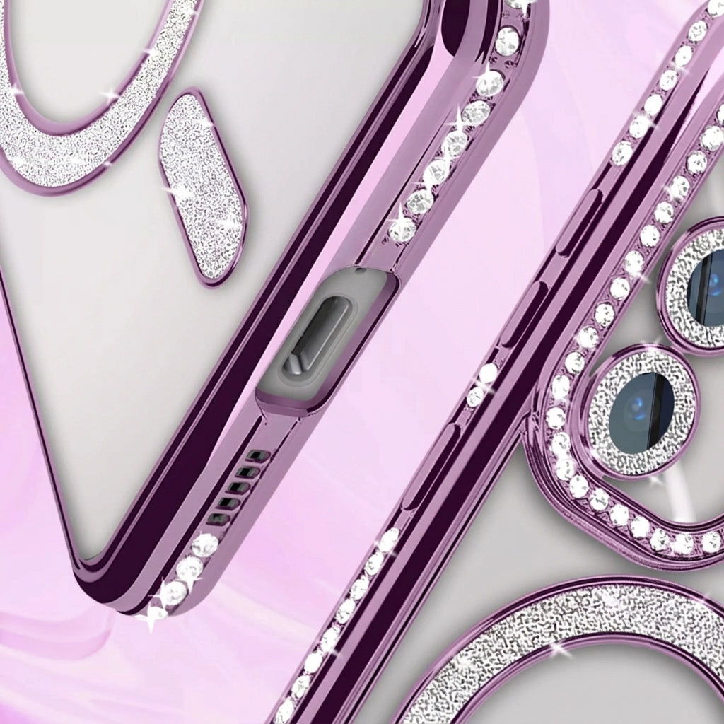For Samsung Galaxy A37 5G Case, MagSafe Magnetic Diamond Rhinestone Glitter Crystal Bling Shockproof Cover