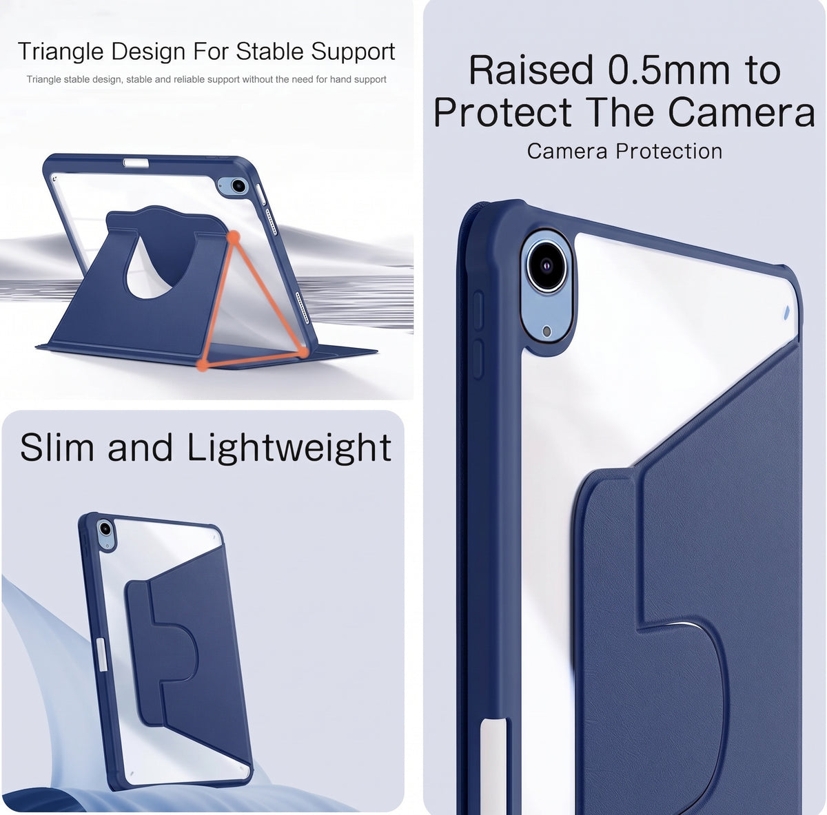 For Apple iPad Air1/Air2/9.7 2017 /2018 /5th/6th Gen Case With Pencil Holder Rotaing Folio Leather Shockproof Stand Cover