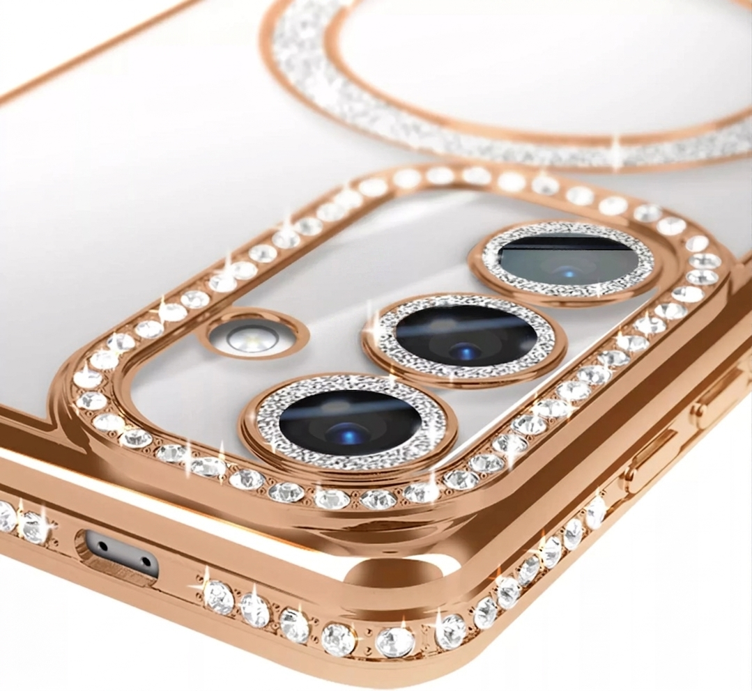 For Samsung Galaxy A37 5G Case, MagSafe Magnetic Diamond Rhinestone Glitter Crystal Bling Shockproof Cover