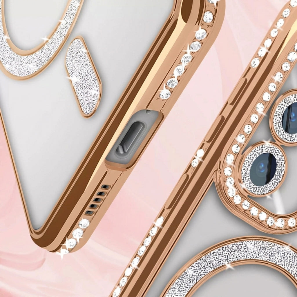 For Samsung Galaxy A37 5G Case, MagSafe Magnetic Diamond Rhinestone Glitter Crystal Bling Shockproof Cover
