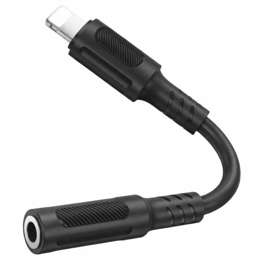 BOROFONE BL25D Lightning to 3.5mm Headphone Jack Adapter AUX Audio Converter for iPhone & iPad – Black