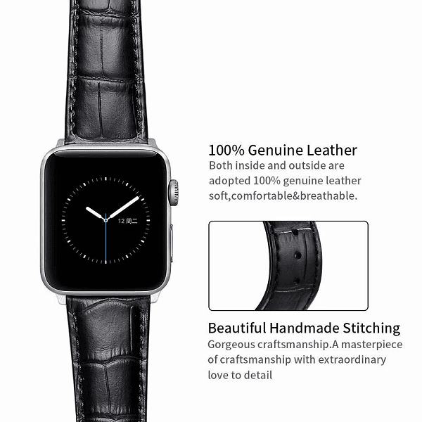 Genuine Leather Wristband For Apple Watch Series 8 7 SE 6 5 4 3 2 1 Ultra Replacement Wrist Band 38mm 40mm 41mm 42mm 44mm 45mm 49mm