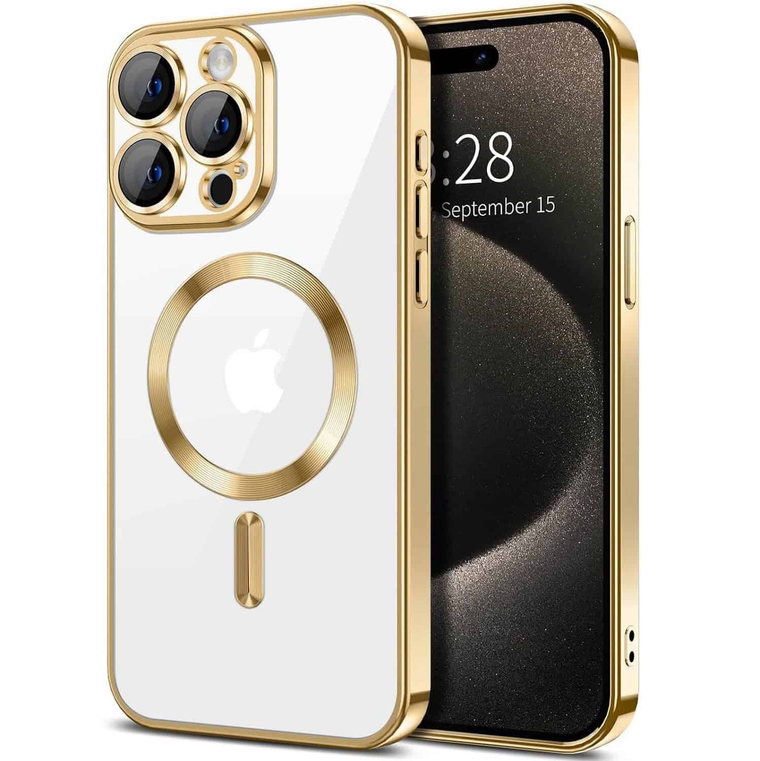 For Apple iPhone 15 Pro MagSafe Magnetic Case with HaloLock Shockproof Protection Electroplating Clear Cover
